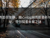 表面很安静，糖心vlog网页版最新地址，带你探索未解之谜
