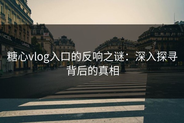 糖心vlog入口的反响之谜：深入探寻背后的真相