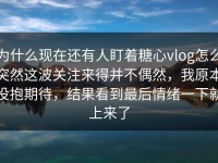 为什么现在还有人盯着糖心vlog怎么突然这波关注来得并不偶然，我原本没抱期待，结果看到最后情绪一下就上来了