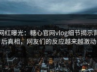 网红曝光：糖心官网vlog细节揭示背后真相，网友们的反应越来越激动