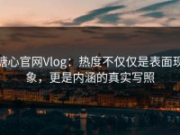 糖心官网Vlog：热度不仅仅是表面现象，更是内涵的真实写照