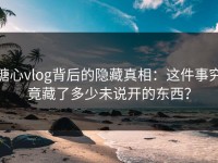 糖心vlog背后的隐藏真相：这件事究竟藏了多少未说开的东西？