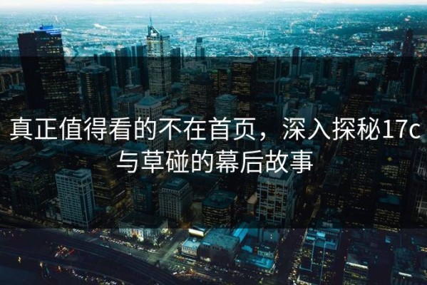 真正值得看的不在首页，深入探秘17c与草碰的幕后故事