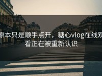 原本只是顺手点开，糖心vlog在线观看正在被重新认识