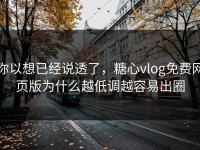 你以想已经说透了，糖心vlog免费网页版为什么越低调越容易出圈