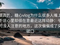 说真的，糖心vlog为什么很多人嘴上不说心里却很在意最近这阵动静：平时没人注意的地方，这次偏偏成了突破口