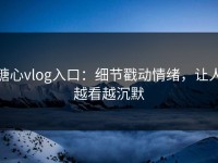 糖心vlog入口：细节戳动情绪，让人越看越沉默