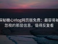 探秘糖心Vlog网页版免费：最容易被忽视的那层信息，值得反复看
