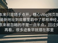 本来只是随手点开，糖心vlog网页版最新地址到底哪里戳中了那根神经，原来被忽略的不是一点半点，回过头再看，很多迹象早就摆在那里