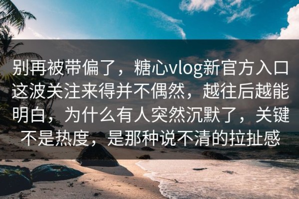 别再被带偏了，糖心vlog新官方入口这波关注来得并不偶然，越往后越能明白，为什么有人突然沉默了，关键不是热度，是那种说不清的拉扯感