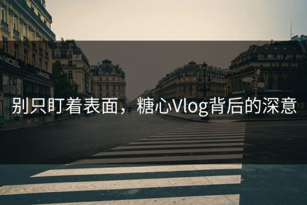 别只盯着表面，糖心Vlog背后的深意