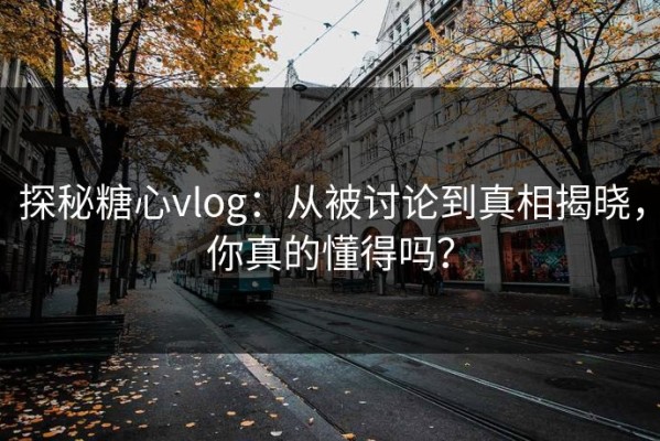 探秘糖心vlog：从被讨论到真相揭晓，你真的懂得吗？