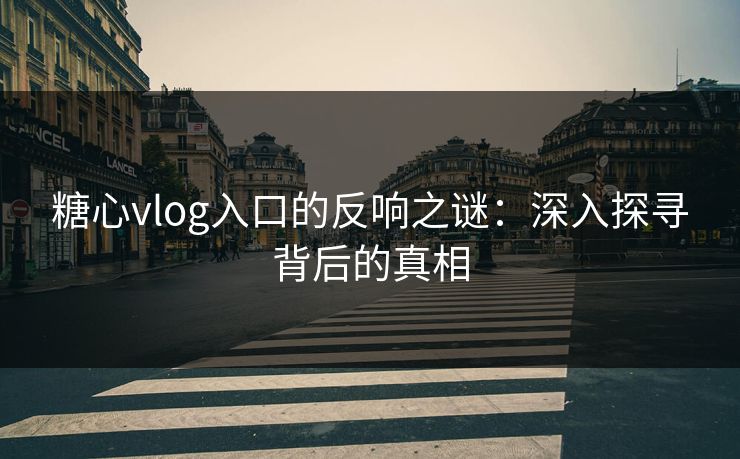 糖心vlog入口的反响之谜：深入探寻背后的真相