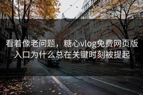 看着像老问题，糖心vlog免费网页版入口为什么总在关键时刻被提起