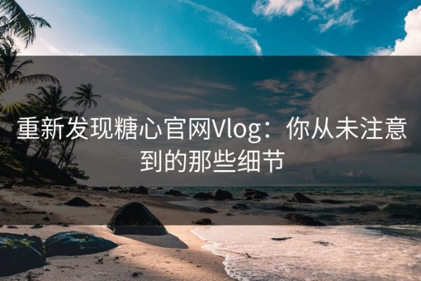重新发现糖心官网Vlog：你从未注意到的那些细节