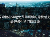 探索糖心vlog免费网页版的隐秘魅力：那种说不清的拉扯感