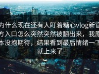 为什么现在还有人盯着糖心vlog新官方入口怎么突然突然被翻出来，我原本没抱期待，结果看到最后情绪一下就上来了