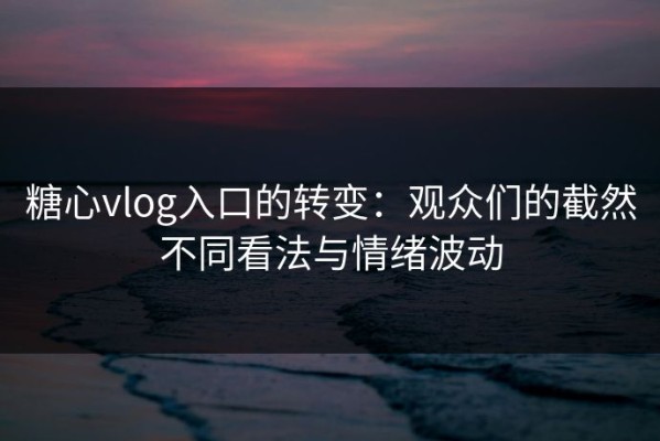 糖心vlog入口的转变：观众们的截然不同看法与情绪波动