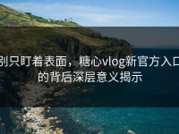 别只盯着表面，糖心vlog新官方入口的背后深层意义揭示