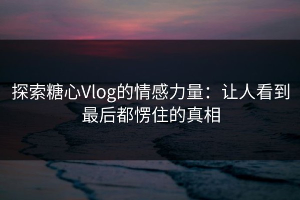 探索糖心Vlog的情感力量：让人看到最后都愣住的真相