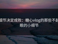 细节决定成败：糖心vlog的那些不起眼的小细节