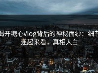 揭开糖心Vlog背后的神秘面纱：细节连起来看，真相大白