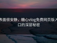 表面很安静，糖心vlog免费网页版入口的深层秘密
