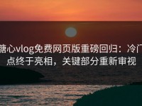 糖心vlog免费网页版重磅回归：冷门点终于亮相，关键部分重新审视
