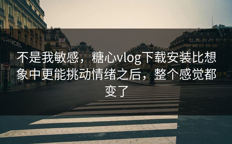 不是我敏感，糖心vlog下载安装比想象中更能挑动情绪之后，整个感觉都变了