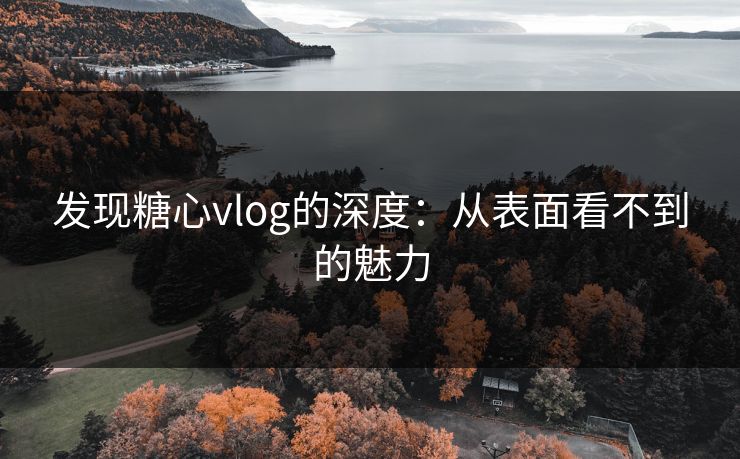 发现糖心vlog的深度：从表面看不到的魅力