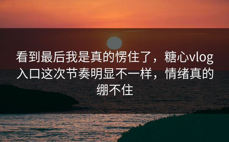 看到最后我是真的愣住了,糖心vlog入口这次节奏明显不一样,情绪真的绷不住 看到最后我是真的愣住了,糖心vlog入口这次节奏明显不一样,情绪真的绷不住