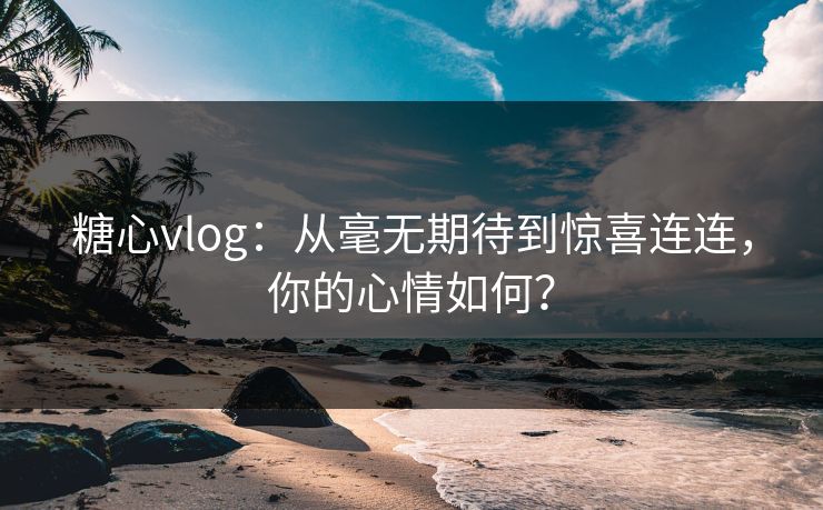 糖心vlog:从毫无期待到惊喜连连,你的心情如何? 糖心vlog:从毫无期待到惊喜连连,你的心情如何?